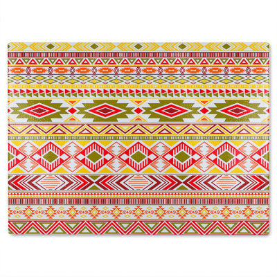 Aztec American Indian Pattern Glass Chopping Board