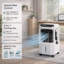 Ventilateur de refroidissement portatif, 3 vitesses, réservoir de 1 600 ml, télécommande, minuterie 2/4 / 8H, débit d'air réglable, pour bureau de chambre à coucher