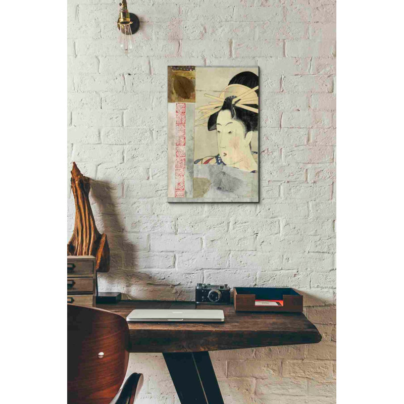 «Geisha» par Elena Ray, art mural sur toile, H 18 po x l 12 po x P 0,75 po