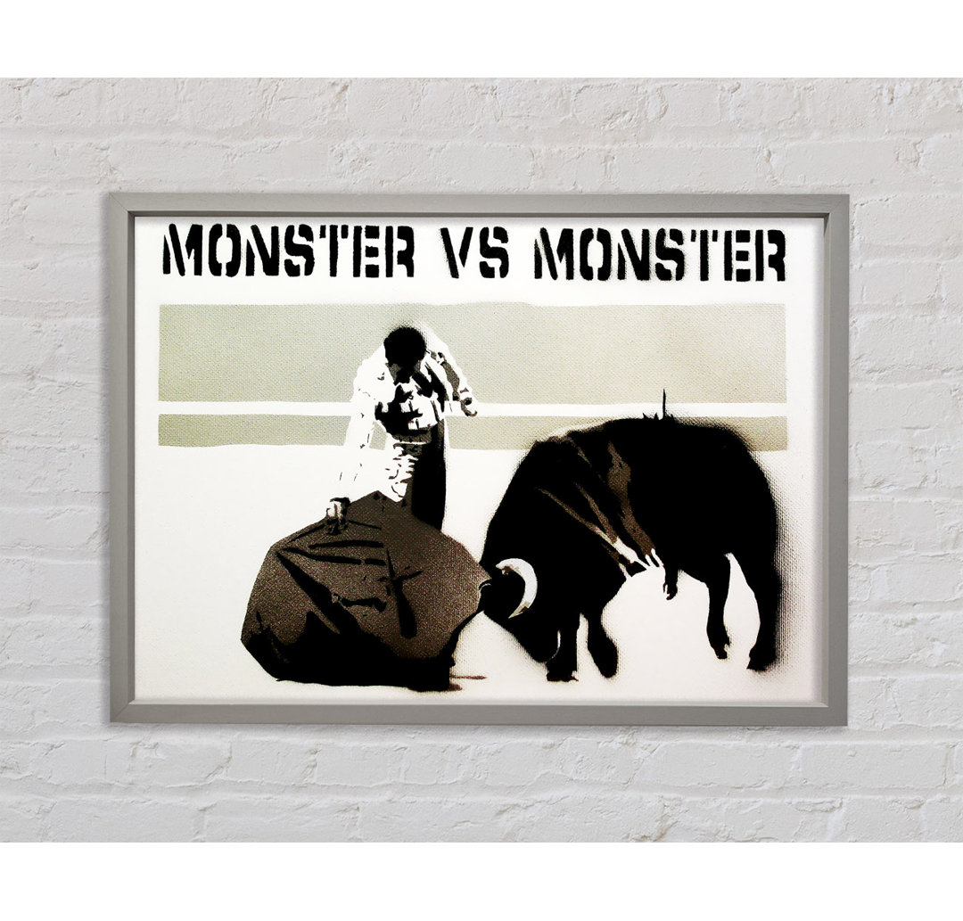 Gerahmtes Leinwandbild Monster Vs Monster