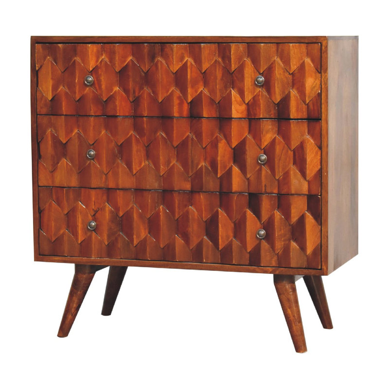 Novelli Solid Wood 75cm W 3 - Drawer Chest of Drawers