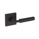 La Conner Privacy Lever with Stepped Square Rose in Matte Black