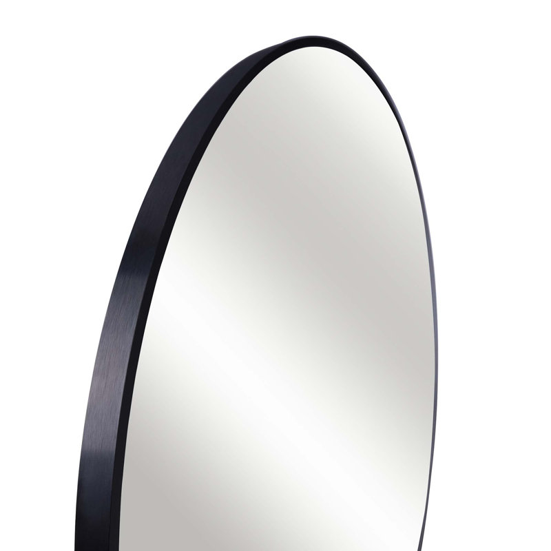 Miroir de salle de bain en métal, 16 po x 16 po , Rond, Noir