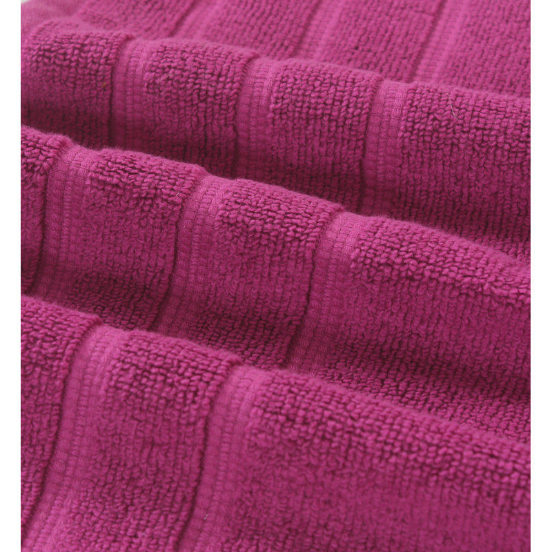 Ensemble 6 serviettes de bain standard en coton zéro torsion, Framboise