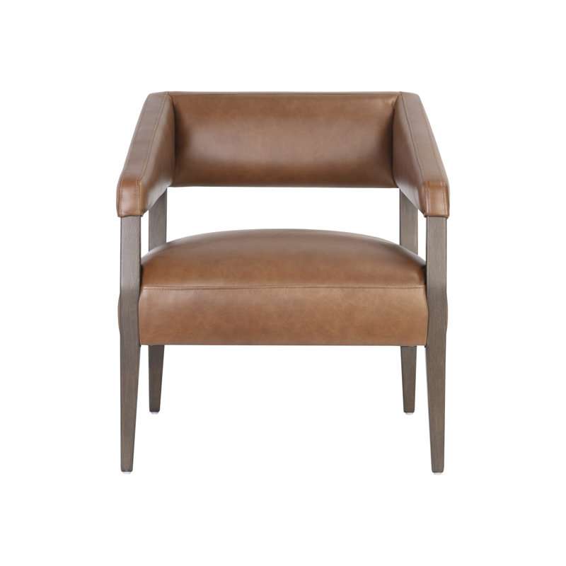 Carlyle Lounge Chair, Brown Genuine Leather