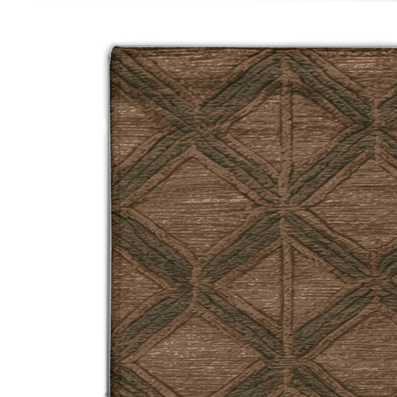 Tapis brun intérieur et extérieur Trellis, Rectangulaire 2 pi x 3 pi