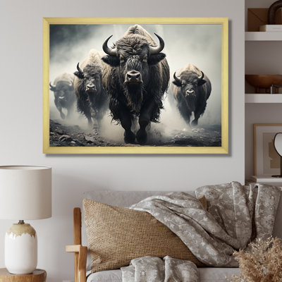Grey Buffalo Gentle Guardians I - Buffalo Wall Art