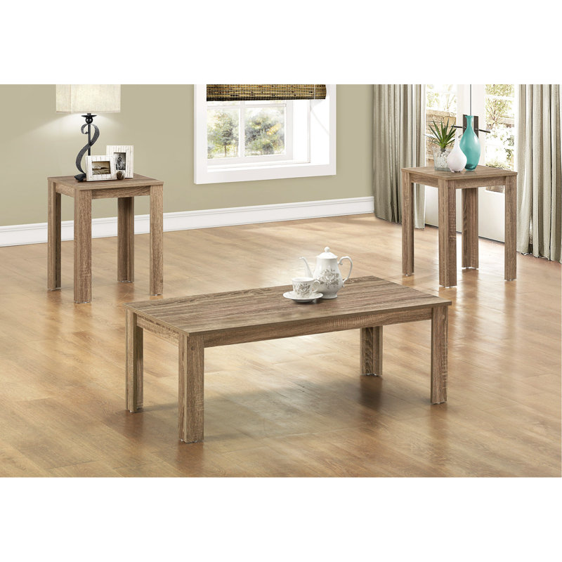 Ensemble de table, ensemble 3 pièces, café, bout, côté, décor, salon, stratifié, transitionnel, Taupe