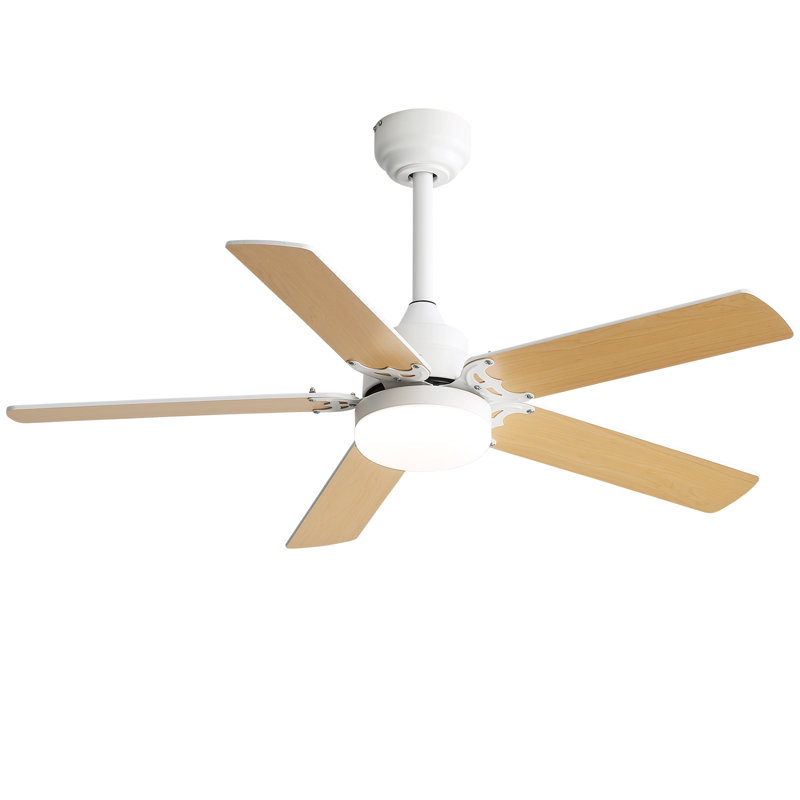 Whisperbloom Blade Span 42 In. Indoor Ceiling Fan With LED Light Bulbs And Remote Control, Brushed Nickel, Brown
