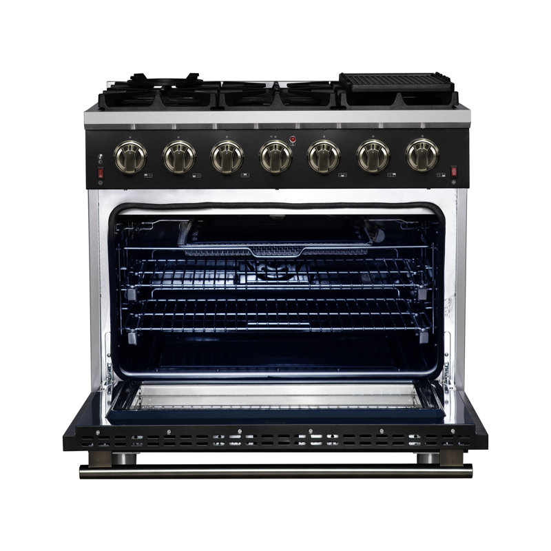 Massimo 36 Freestanding Gas Range, Black