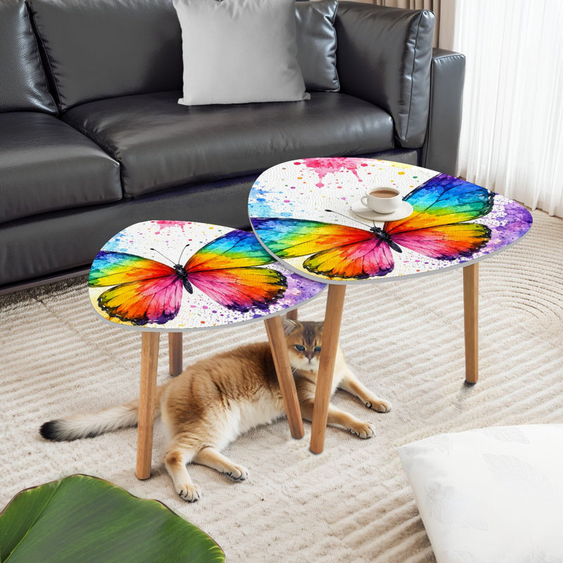 Ensemble de 2 tables basses gigognes Triangle