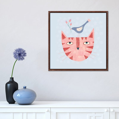 Cat Bird Flower by Nic Squirrell - Print on Canvas