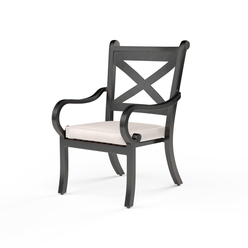 Monterey Outdoor Dining Armchair, Canvas Natural Sunbrella®