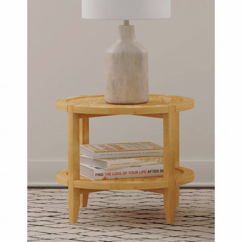 Table d'appoint ronde en bois massif