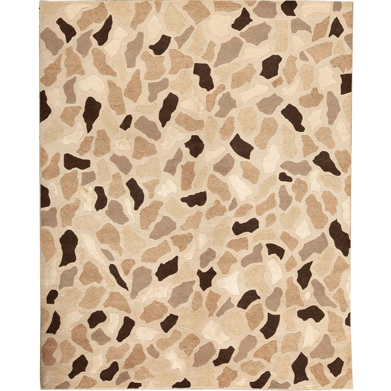 Tapis beige noué à la main de haute qualité