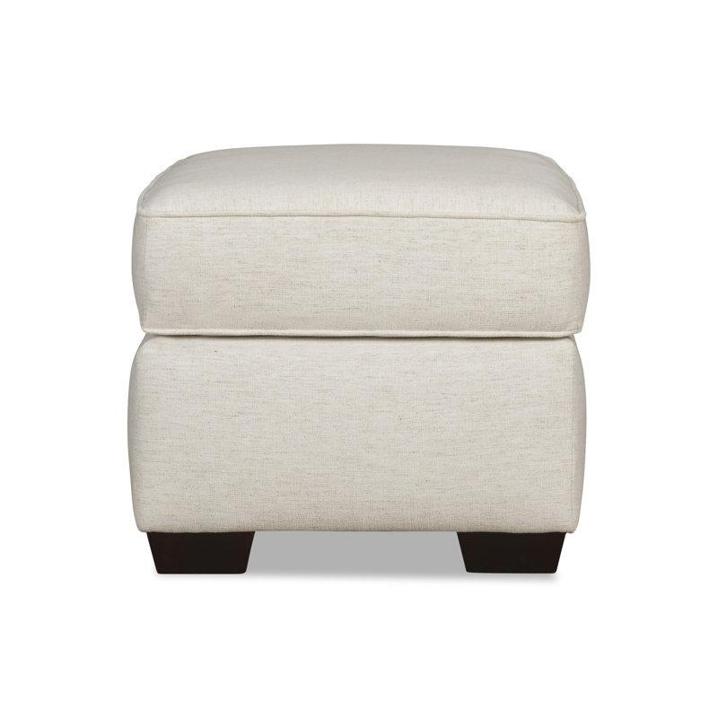 Porter Upholstered Ottoman, Nomad Snow Crypton® Chenille