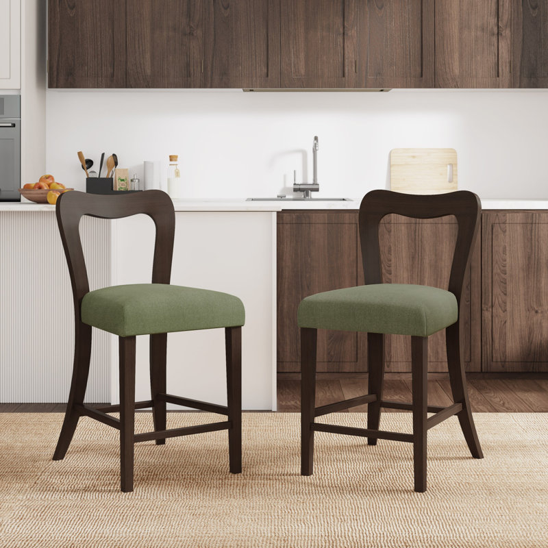 Tabouret de comptoir rétro, Noir, Vert