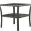 Table d'appoint en rotin tissé Outsunny, table de bout d'extérieur avec tablette de rangement, cadre carré en aluminium, table basse avec plateau en verre trempé, couleur plage-2078506345