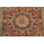 Tapis mamelouk unique en laine teint à la main orange / rouille / bleu / beige de conception unique 6 pi 2 po x 9 pi 3 po