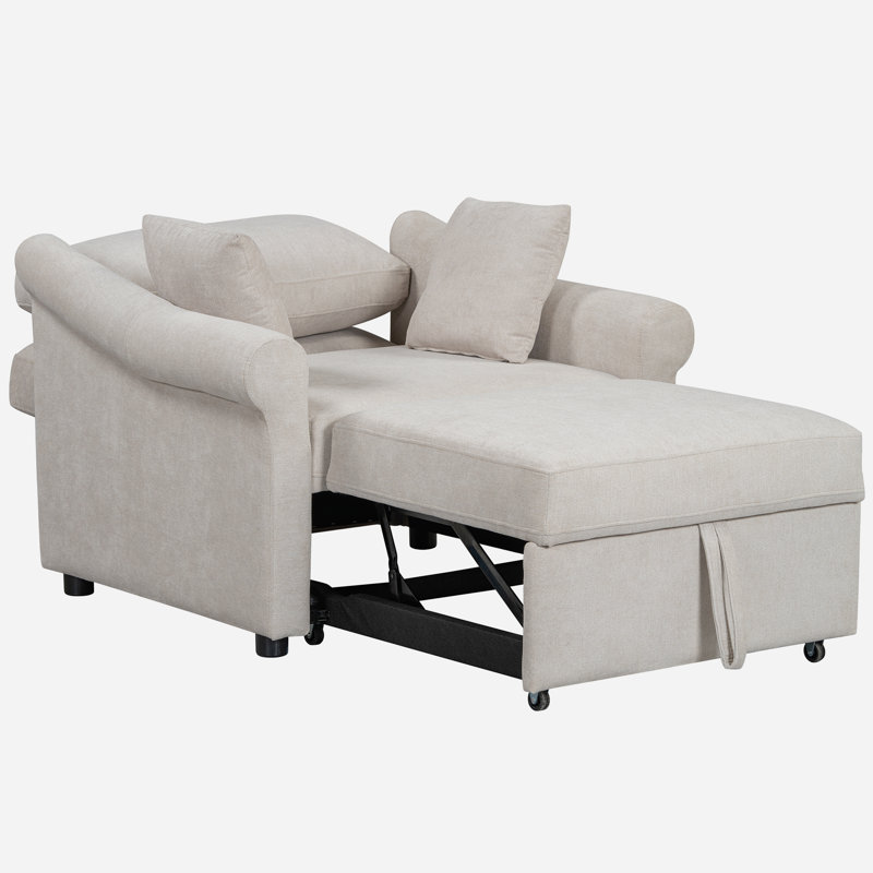 Chaise longue rembourrée Shanese, Beige