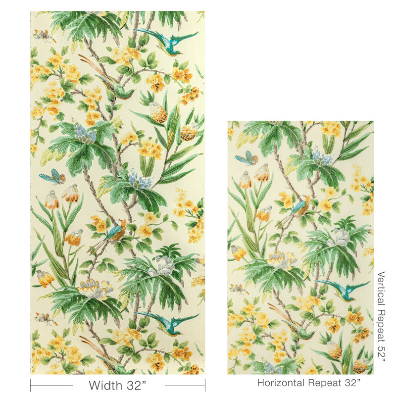 Gastaud 100% Linen Fabric, Gold/Leaf