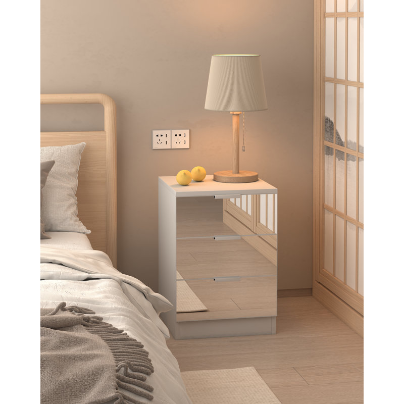 Attiana 40cm W Manufactured Wood Bedside Table