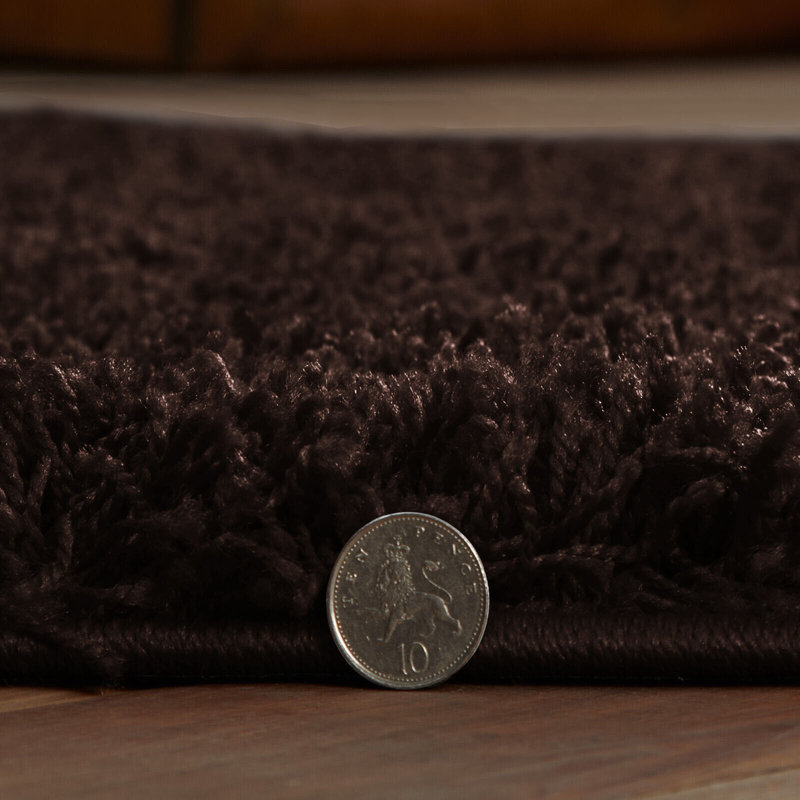 Verona Thick Brown Shaggy Area Rug – Soft Pile, Non-Slip, Durable Polypropylene Carpet for Living Room, Bedroom & Hallway