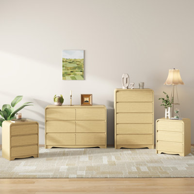 Ensemble de chambre à coucher 4 pièces 4 pièces, commode double 6 tiroirs l 47,24 po et commode 5 tiroirs l 29,5 po