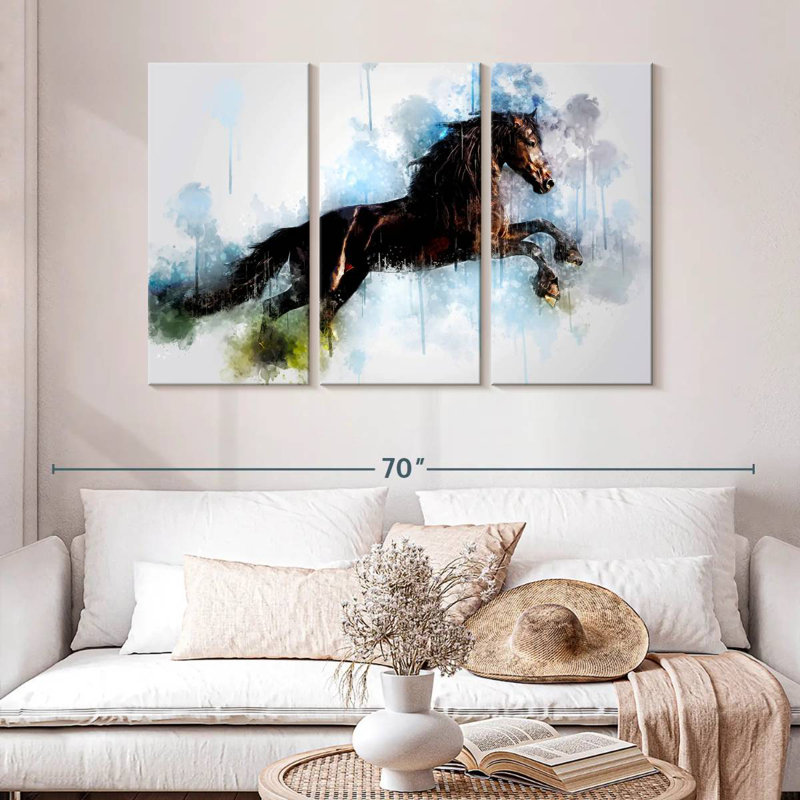 Brampt Horse Running, 32" H x 50" W