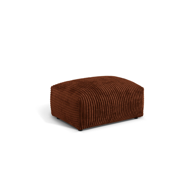 Carlens 65cm Wide Solid Colour Pouffe Ottoman, Brick