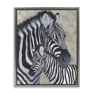 Cadre flottant Mama Zebra & Her Foal, design par Sarah Waldron Kimball