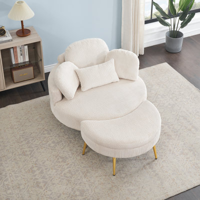 Petit siège confortable de 61 pouces avec petite table de bout et siège confortable
