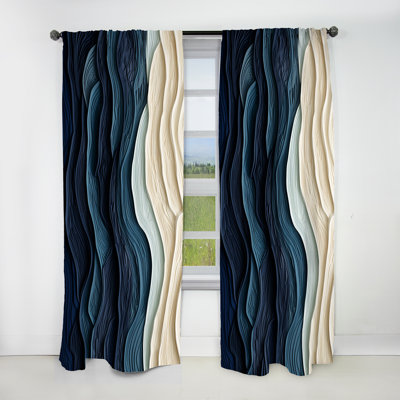 Crary - Coastal Minimalism Velvet Blackout Coastal Curtain - 1 Panel