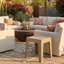 Table de bout carrée en plastique pour patio - 17,75 po - Plateau de table en faux planches beige - Ensemble de 4-779786161-556412247