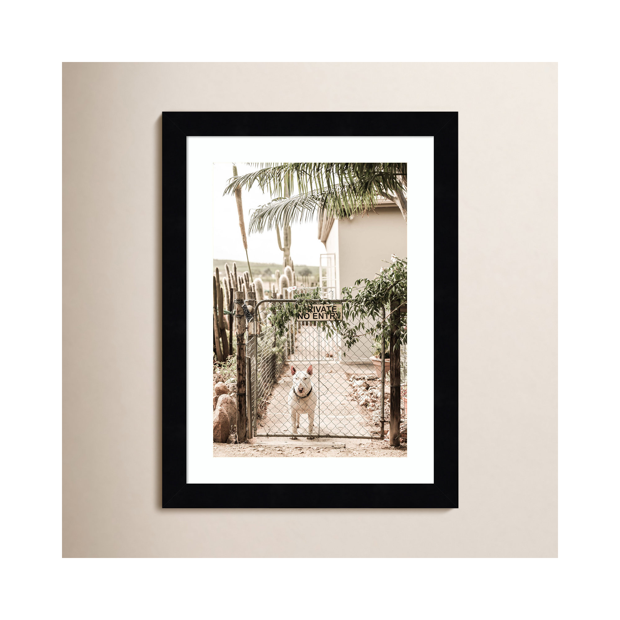 No Entry by Shot by Clint Wood Framed Wall Art Print, Black, 13" H x 10" W