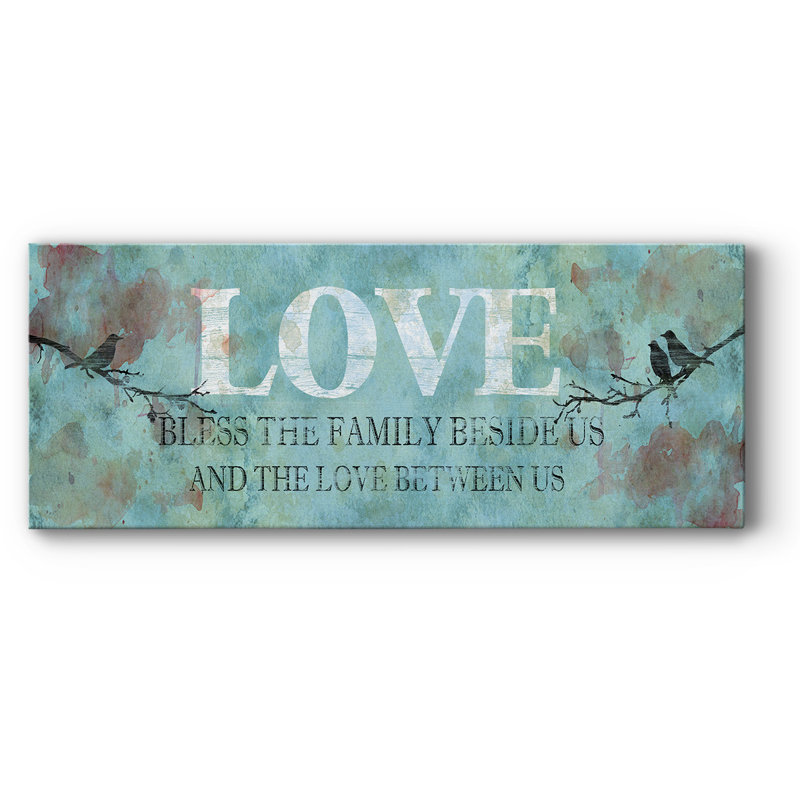 Art textuel sur toile Love Love Us, H 24 po x l 60 po x P 1,5 po
