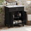 Meuble-lavabo de 30 pouces avec lavabo en céramique, porte à fermeture en douceur et tablettes réglables pour un rangement et une élégance optimaux-116332355