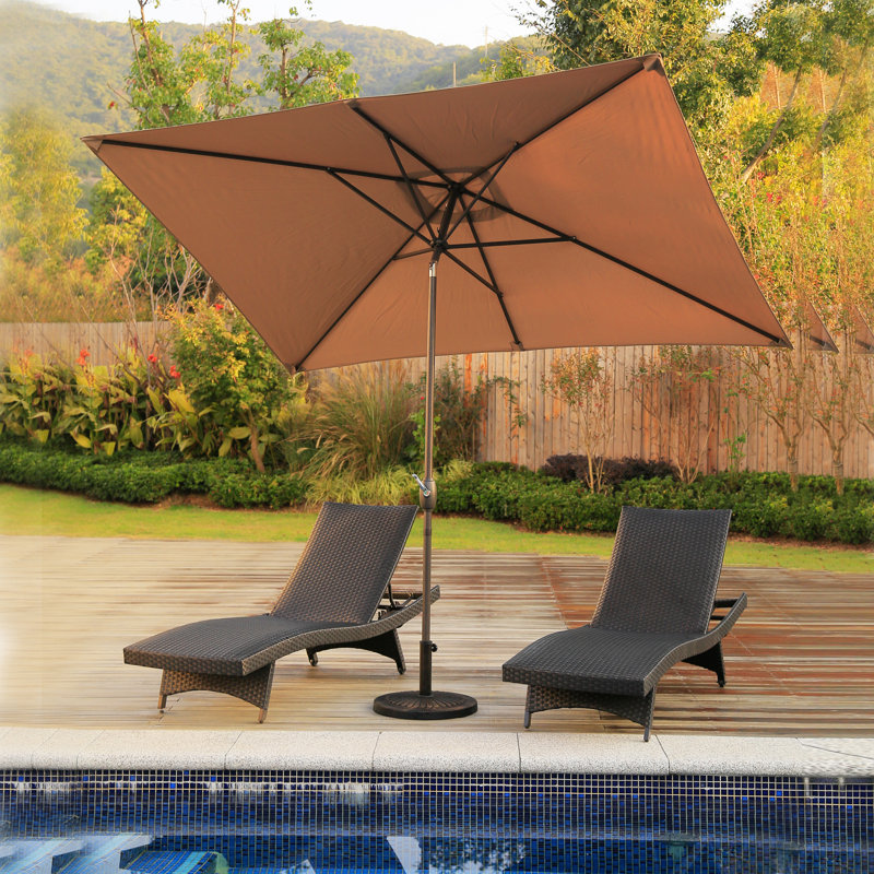 Parasol de marché rectangulaire 6,5' x 10', Taupe