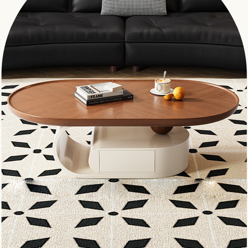 Table basse ovale French Vintage, H 15,75 po x L 51,18 po x l 27,56 po