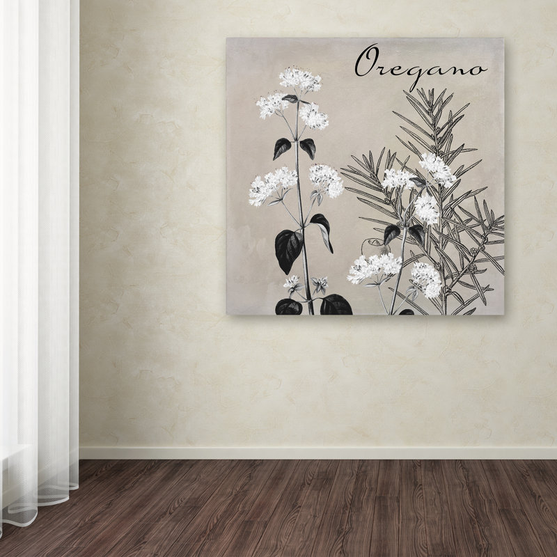 Natural Wood Framed Black and White Floral Canvas Art, 18x18 Inches