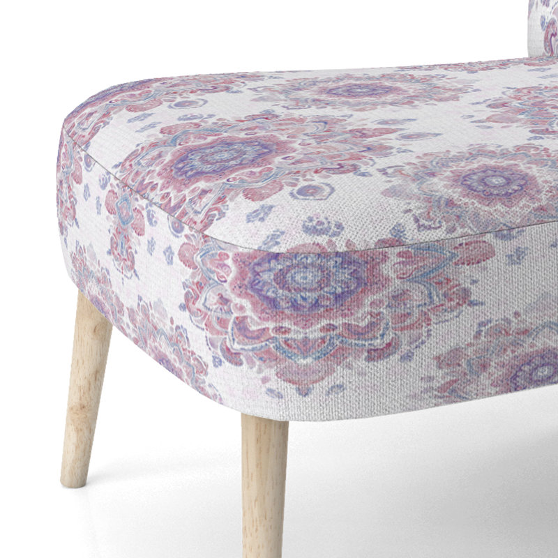 Chaise d'appoint Boho - Chaise d'appoint mandala rose pâle, Chaise d'appoint sans accoudoirs
