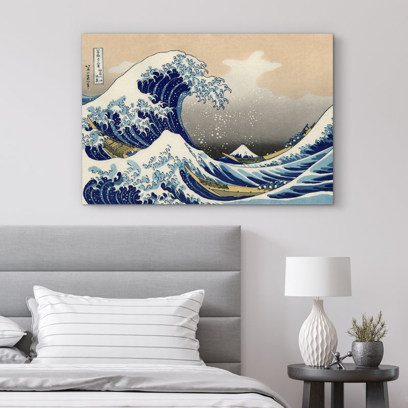 Famous Artwork " The Great Wave Off Kanagawa " by Katsushika Hokusai, 32" H x 48" W x 1.5" D