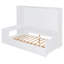 Lit de jour simple en bois avec trois tiroirs, armoire tout-en-un, bureau et tablettes, blanc