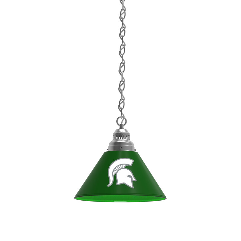 1 - Light Single Pendant, Chrome, Michigan State Spartans