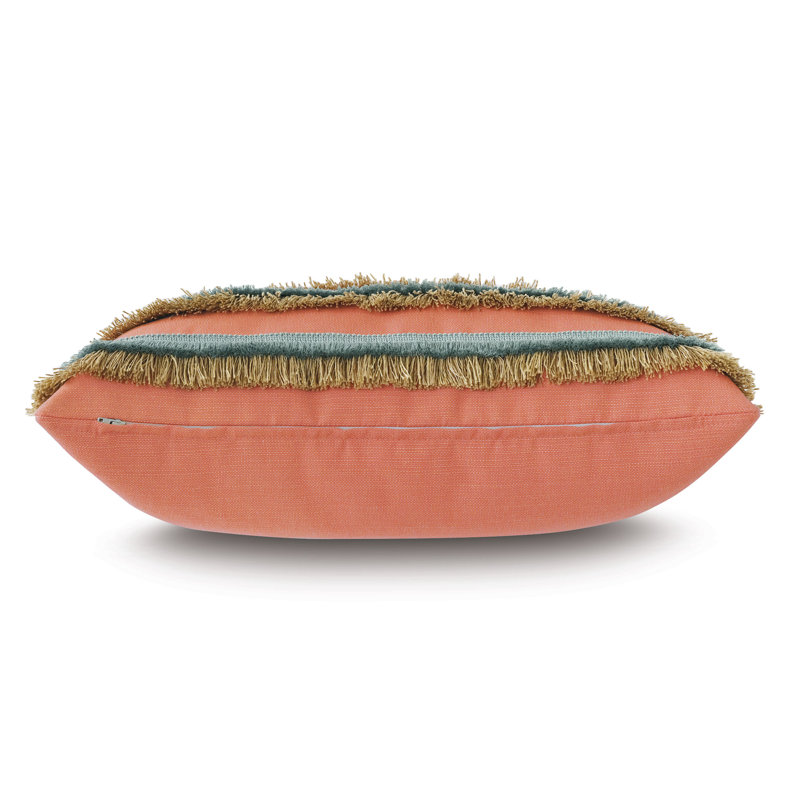Housse et insert de coussin rectangulaire d'extérieur Nocatee Fringe, Œillet de Playa