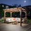Pavillon de jardin pergola en bois 13 'x 6,5' avec toit en métal et comptoirs de bar