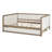 Full Size Upholstered Daybed with Trundle and Nailhead Decoration, Wood Color