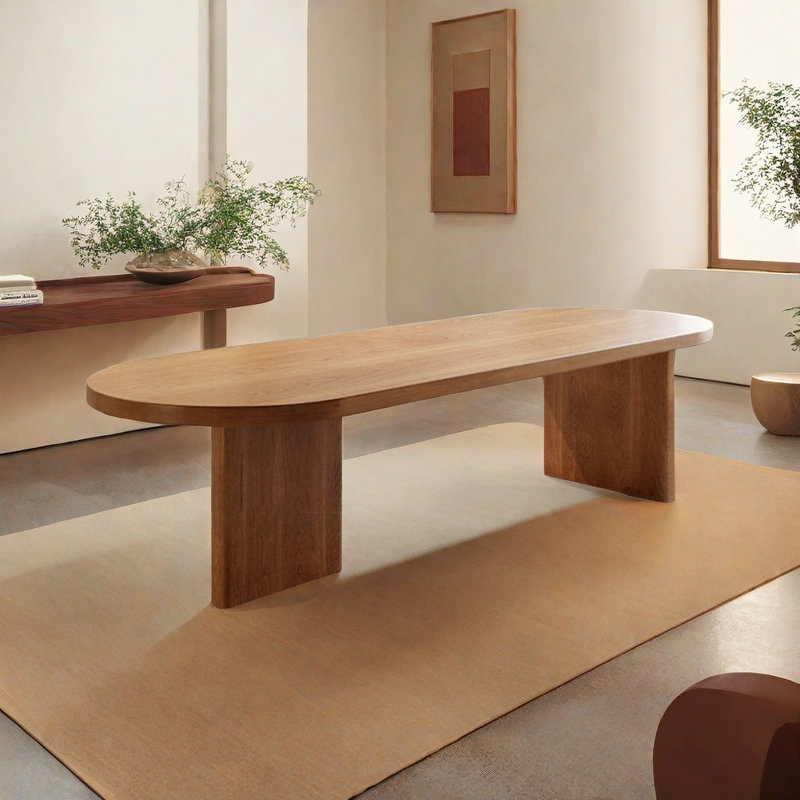 Table de salle à manger en bois massif Kathlen, H 29,5 po x L 78,7 po x l 31,4 po