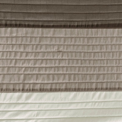 Faux Silk Shower Curtain with Pieced and Pintucking Details, Lightweight and Machine Washable for Easy Care.