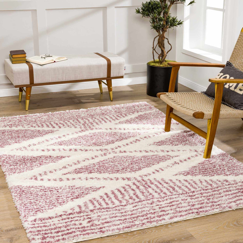 Tapis crème / beige Ivalin, Rectangle 6 pi 7 po x 9 pi, Rose